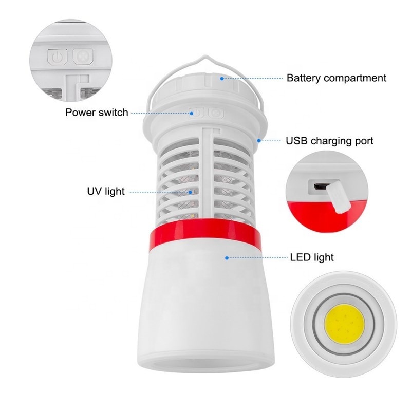 Wason 3 in 1 Stretchable USB Rechargeable Led Lantern Camping Light With Bug Zapper 6 Modes Ideal Camping Accessories