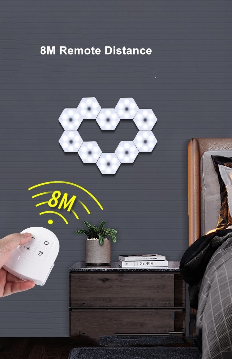 2021 Hottest 3/6Pack DIY Modular Smart Touch Sensitive Light Hexagonal Quantum LED Wall Geometry Assembly Honeycomb Night Light