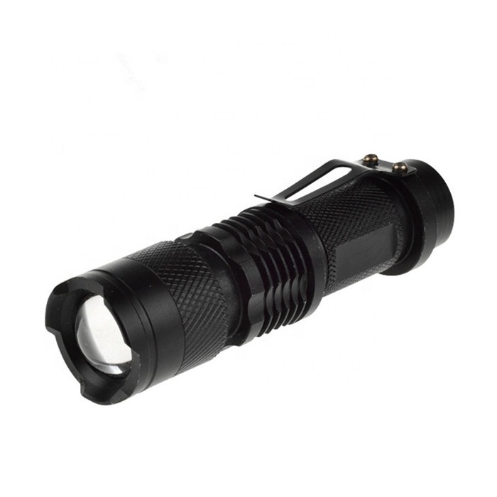 Hot sale cheap sk68 zoom adjustable focus 3 modes best mini promotion gift portable small flashlight with pen pocket clip