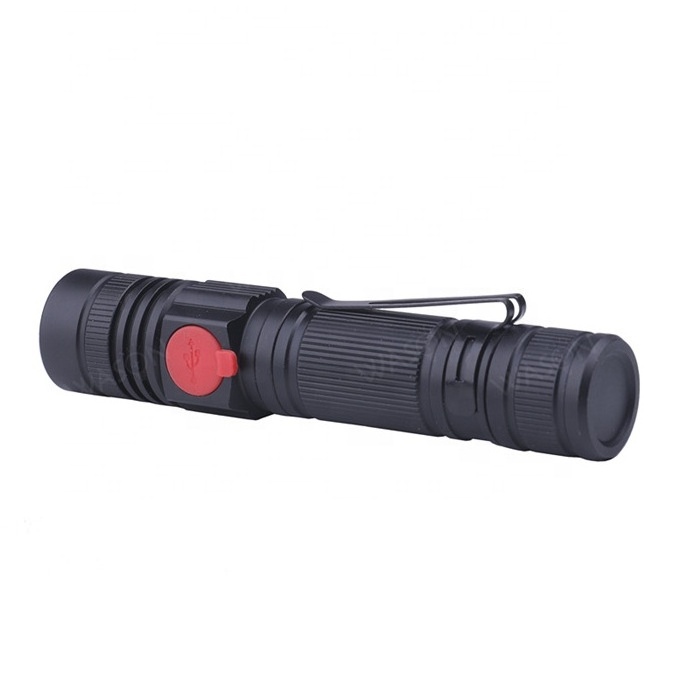 New arrival EDC dual Micro USB rechargeable strong light fleshlight linterna adjustable focus high beam torch led flashlight