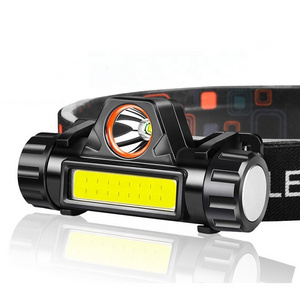 Good Price Magnetic USB Rechargeable Led Headlamp Removeable With XPE Spotlight COB Floodlight 18650 Battery Powered