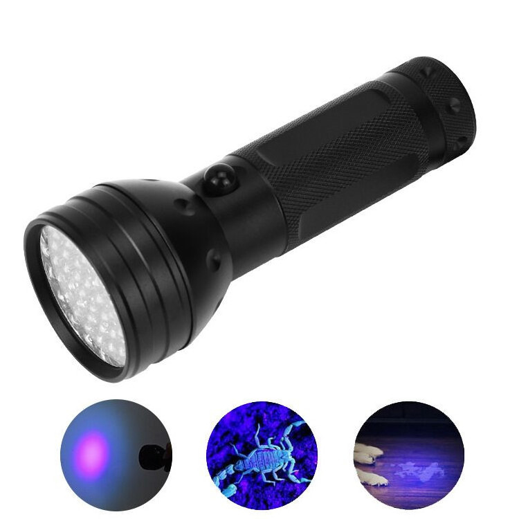 Wason Hot Sale Professional 51*LED 395nm Wavelength Black Light UV Flashlight Ultraviolet Blacklight Detector Torch Light