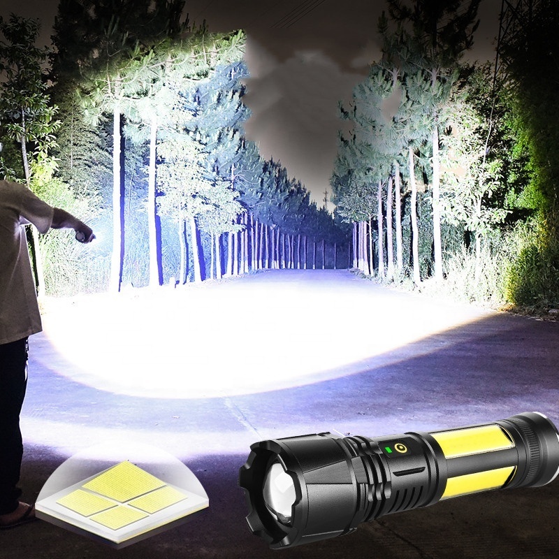 Wason High Power Strong Light 2000 Lumens Outdoor Flashlight Torch XHP90&COB Dual Led Rechargeable Magnetic Torch Flashlight