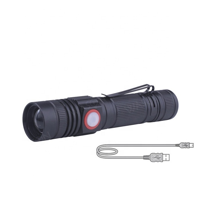 New arrival EDC dual Micro USB rechargeable strong light fleshlight linterna adjustable focus high beam torch led flashlight