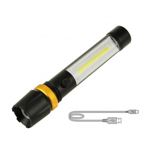 Wason Functional Aluminum Industrial Working Led Torch Flashlight With Magnetic Base And Red Warning Light