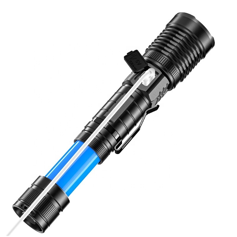 Wason The Most Powerful XHP99 3000 Lumens Glare Aluminum Chargeable Tactical Led Torch Flashlight With Metal Clip