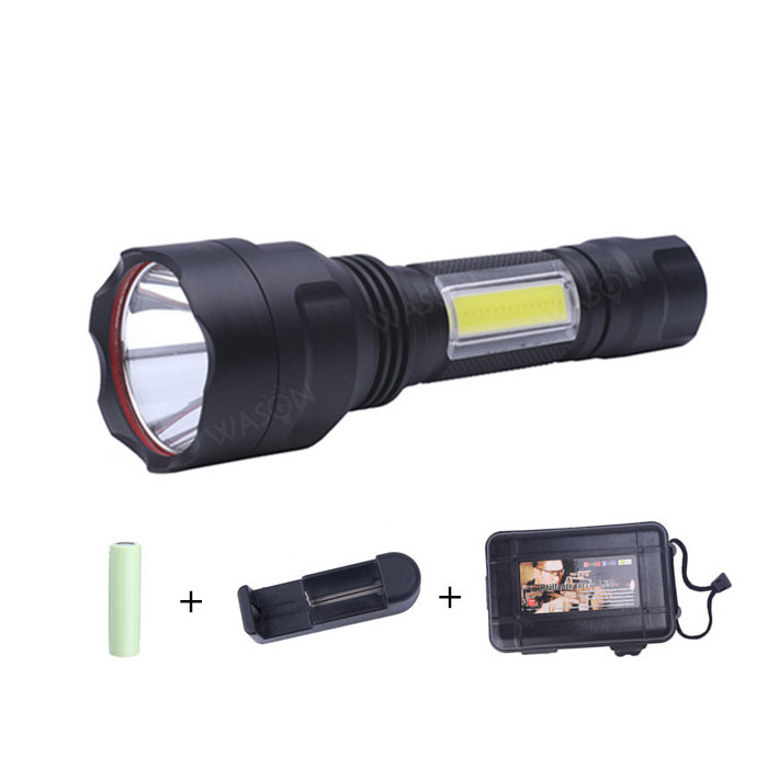 Upgraded outdoor emergency lighting strong light high power heavy duty led torches durable waterproof C8 camping flashlight kits