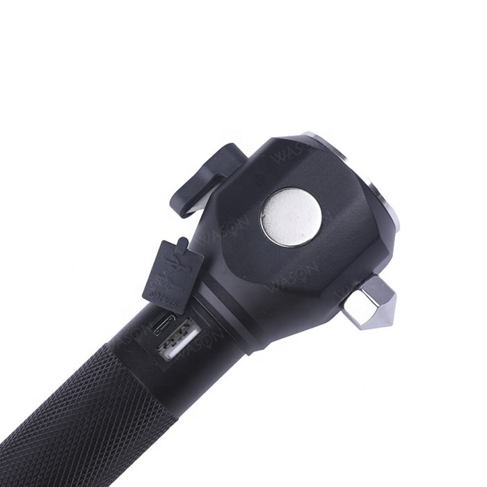 New 10 in 1 emergency break hammer escape rescue tool flashlight torch warning alarm magnetic torch light with knife