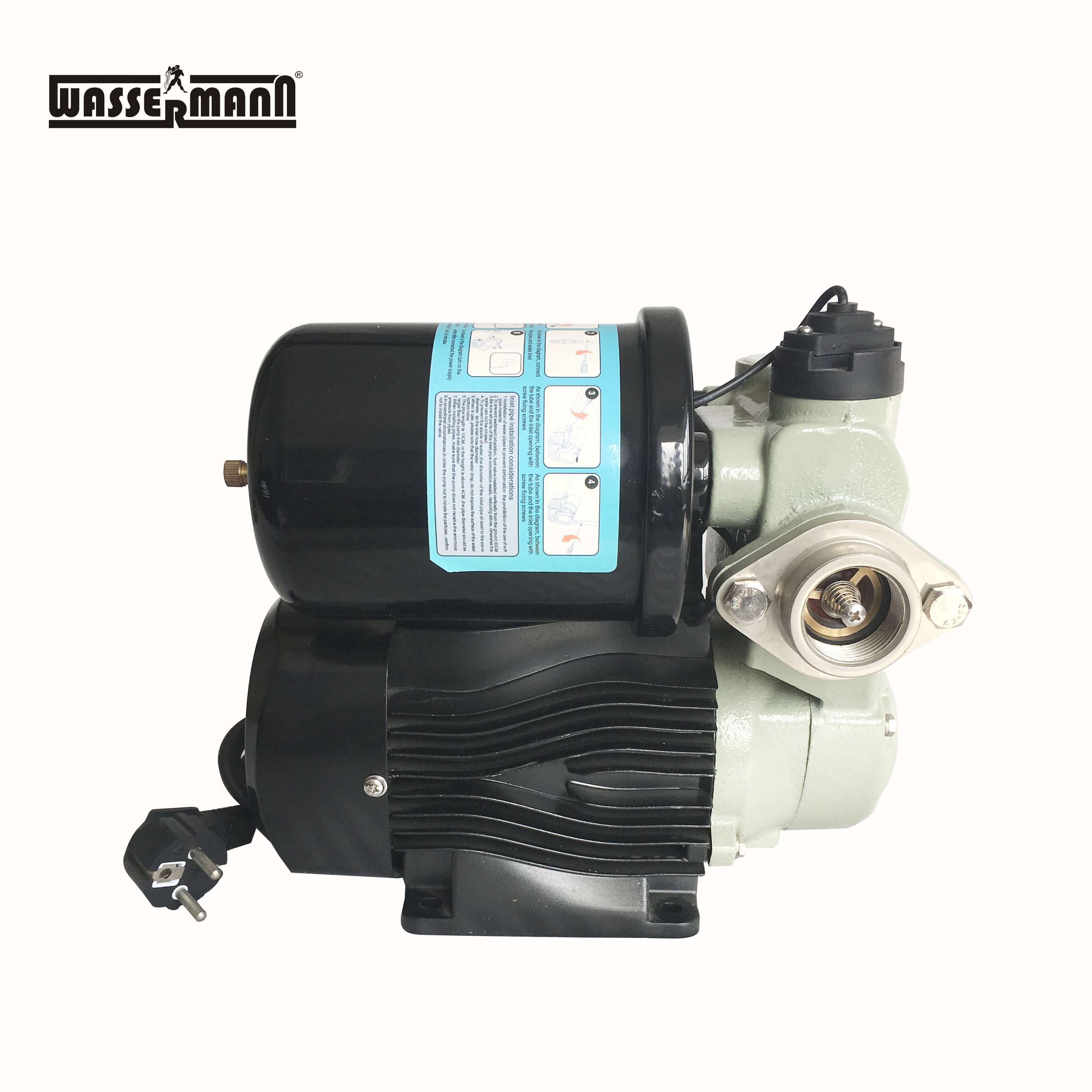 Self priming booster pump with electronic pressure switch