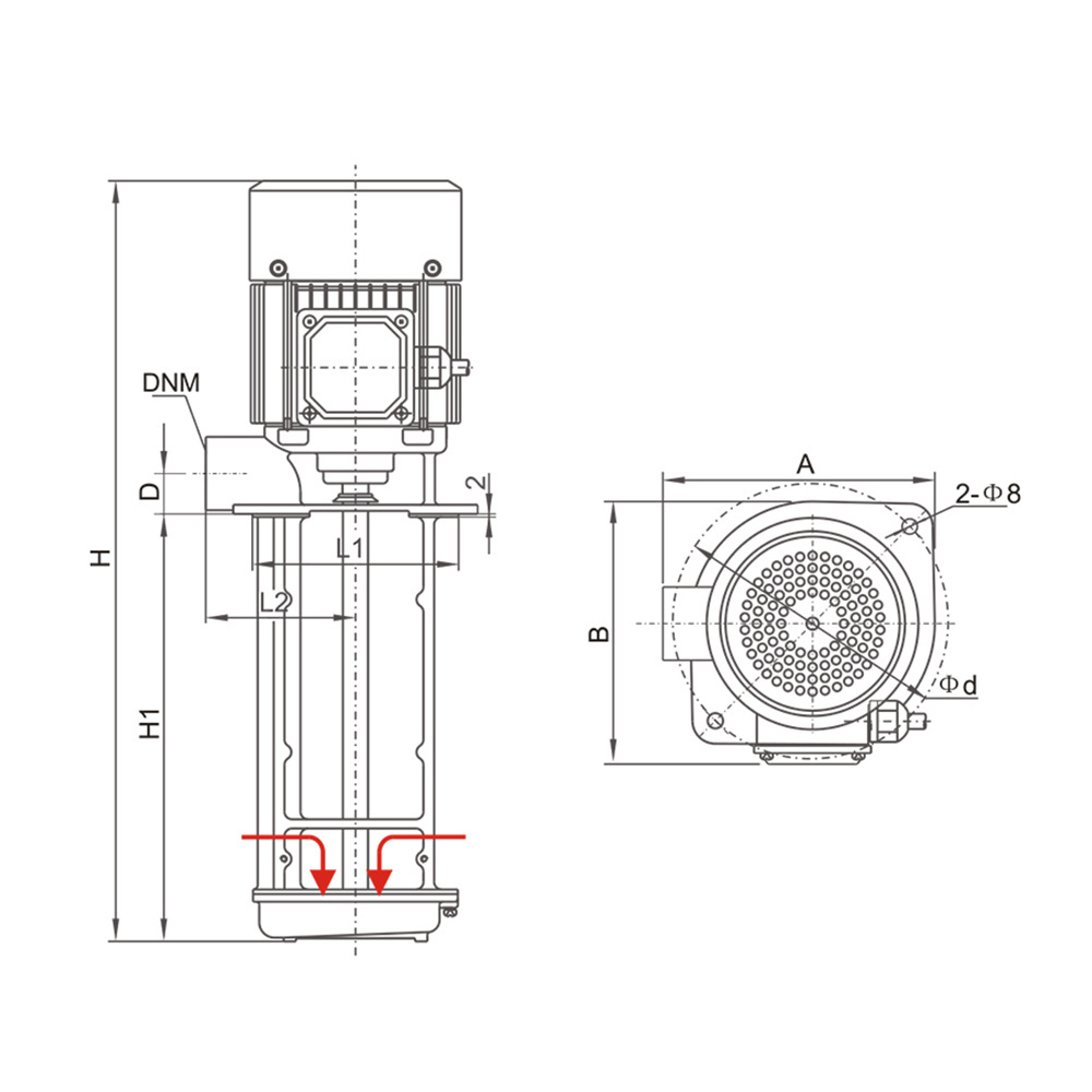 High pressure machine tool coolant cooling water pump for lathe CNC