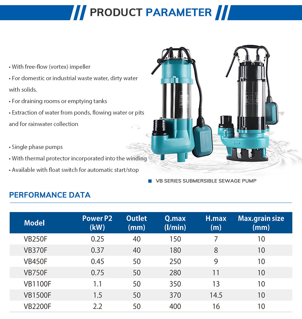 Industrial dirty water submersible pump electrical submersible pump set