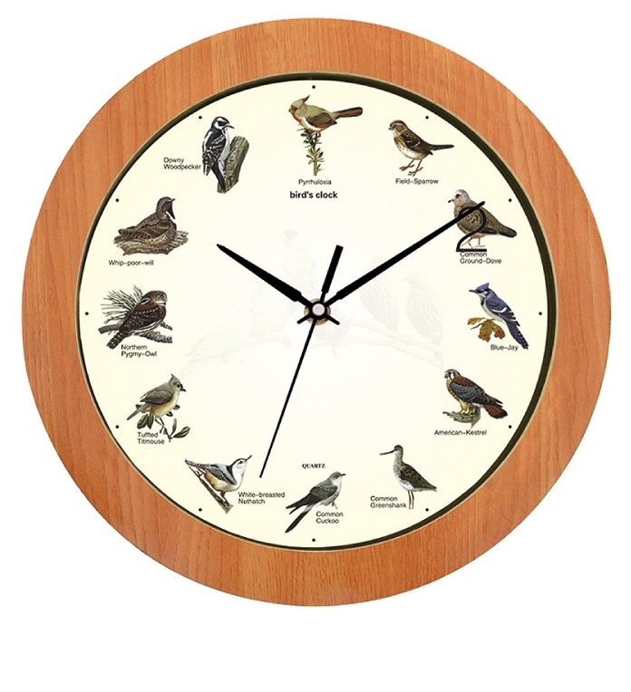 Clock with bird sounds in wall clock