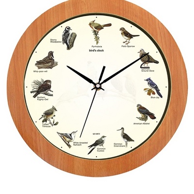 Clock with bird sounds in wall clock