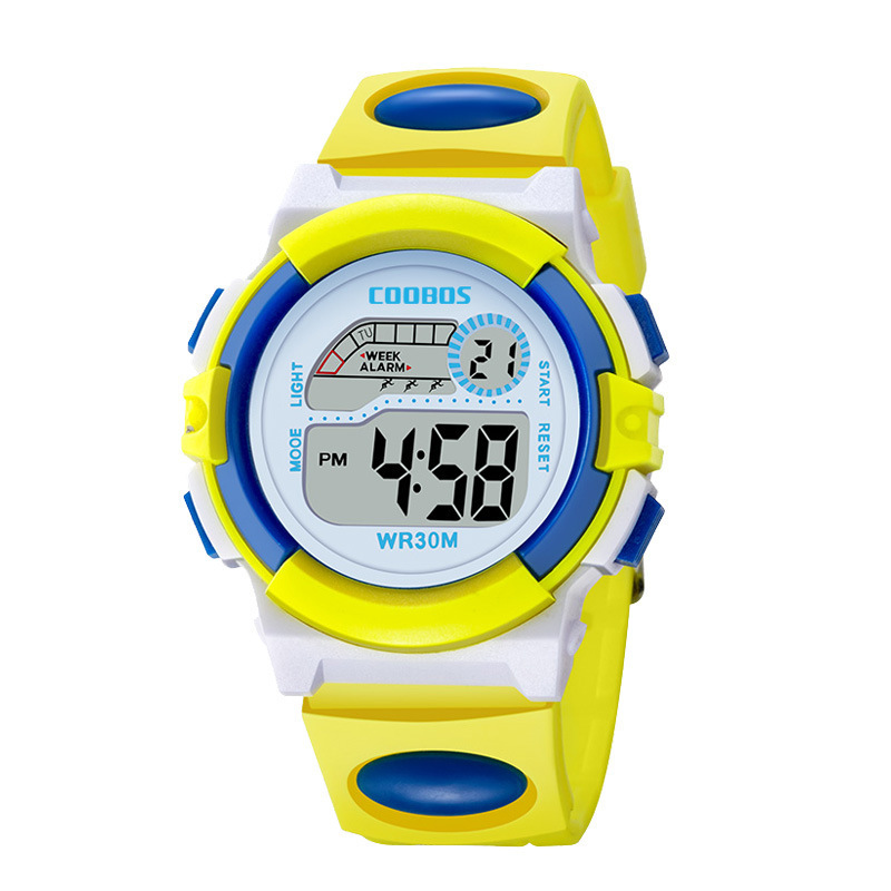 Colorful design fashion girls boys sport led digital watch COOBOS electronic Multifunction children gift party Kids watches