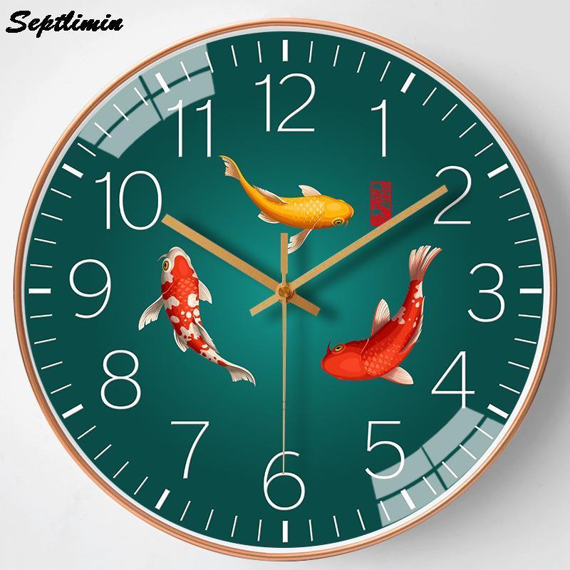 12 Inch Golden Mute Wall Clock Modern Design Colors Simple Durable Not Luxurious Clocks For Girl Living Room Bedroom Home Decor