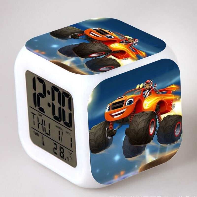 new Plastic Luminous Watches LED Digital Alarm Clock Blaze and the Monster Machines reloj despertador  Kids Christmas Gift