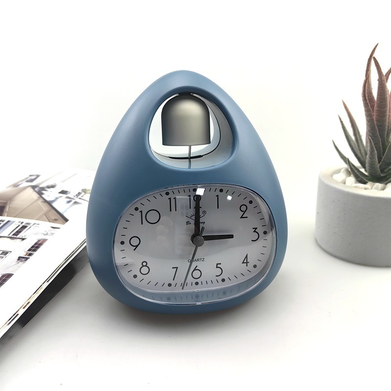 Creative Small Bedside Alarm Clock Egg Shape Cute Portable Children Student Table Desk Clock for Home Bedroom Decoration