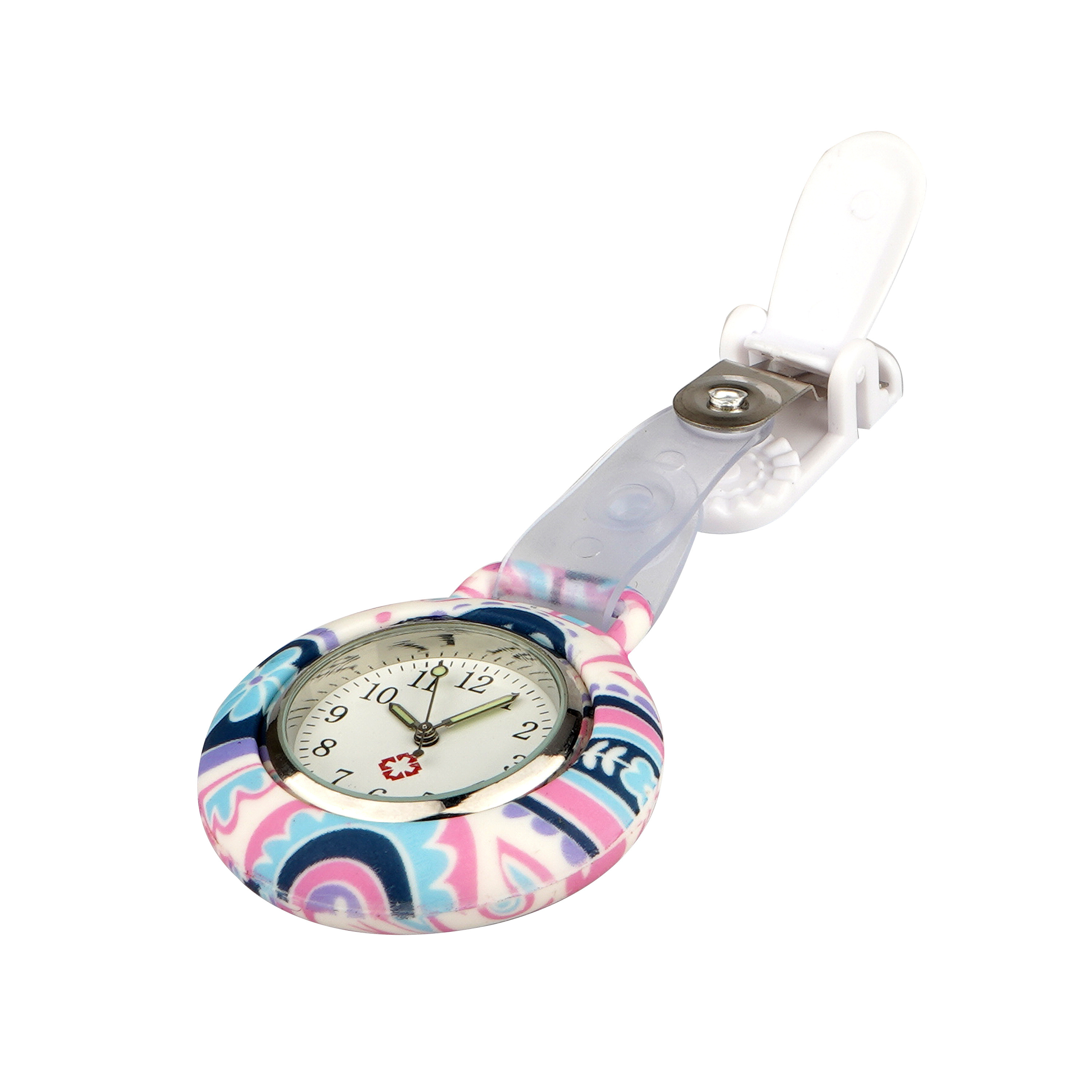 Wholesale quartz nurse pocket watch jelly color big  face brooch watch