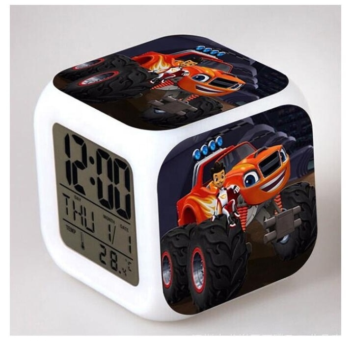 new Plastic Luminous Watches LED Digital Alarm Clock Blaze and the Monster Machines reloj despertador  Kids Christmas Gift