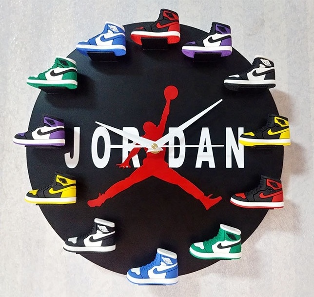 3D Basketball Shoe Wall Clocks Creative Sneakers Flight Wall Clocks Modern Design Children Room Clock Boy's Birthday Gifts