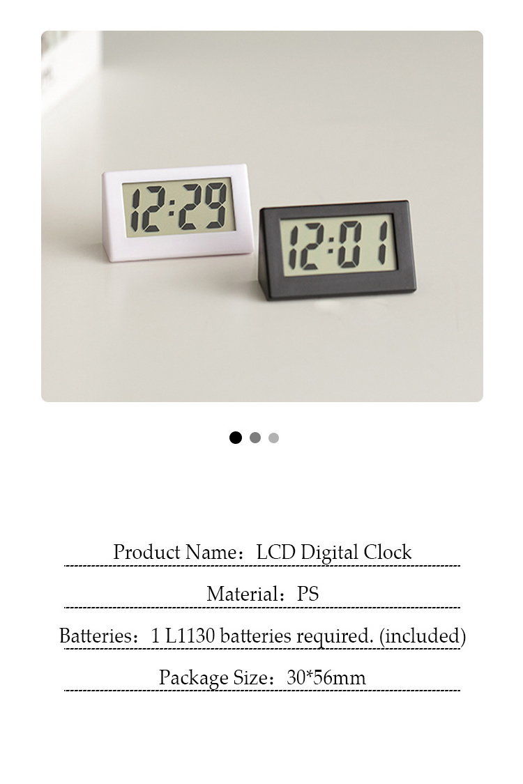 Mini LCD Digital Table Dashboard Desk Electronic Clock for Desktop Home ...