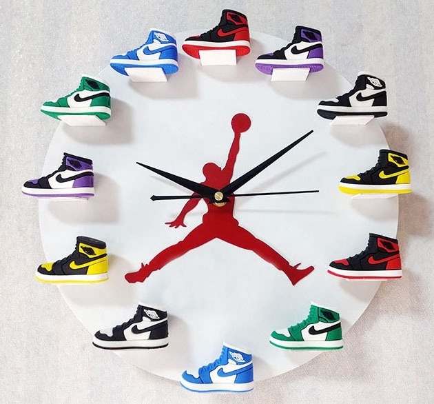 3D Basketball Shoe Wall Clocks Creative Sneakers Flight Wall Clocks Modern Design Children Room Clock Boy's Birthday Gifts