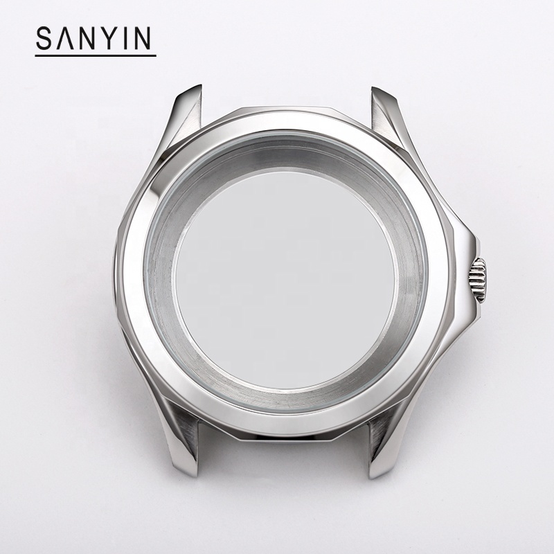 SANYIN Watch Parts Making Fit 8200 8215 2813 2836 Sapphire Crystal 316L Solid Stainless Steel Watch Case