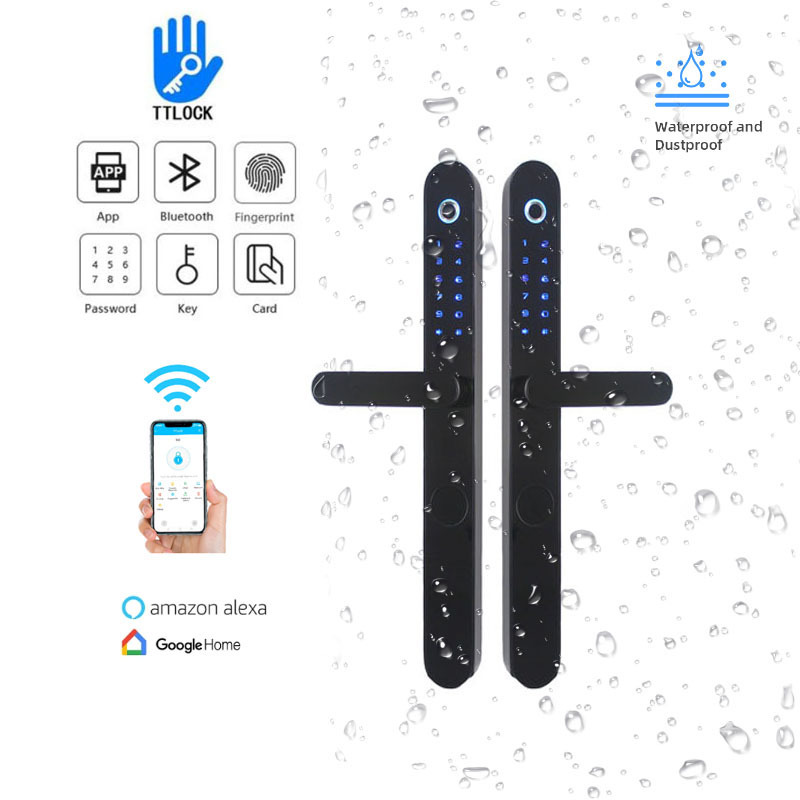 waterproof TT lock dual fingerprint door lock mobile remote control smart sliding door lock