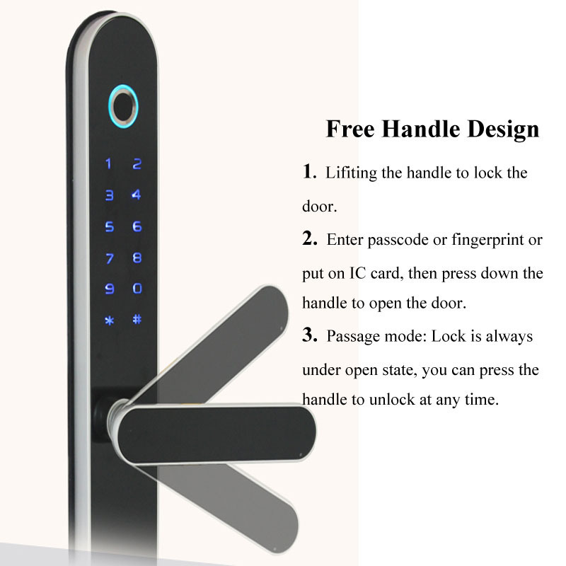 High Quality multi-functional smart door lock with TT APP fingerprint password code unlock Gate Locks