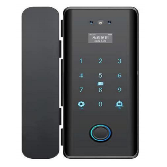 EIYISIE multi-functional glass door lock Keyless 3d face recognition tuya BLE glass door lock Digital door lock for office/home