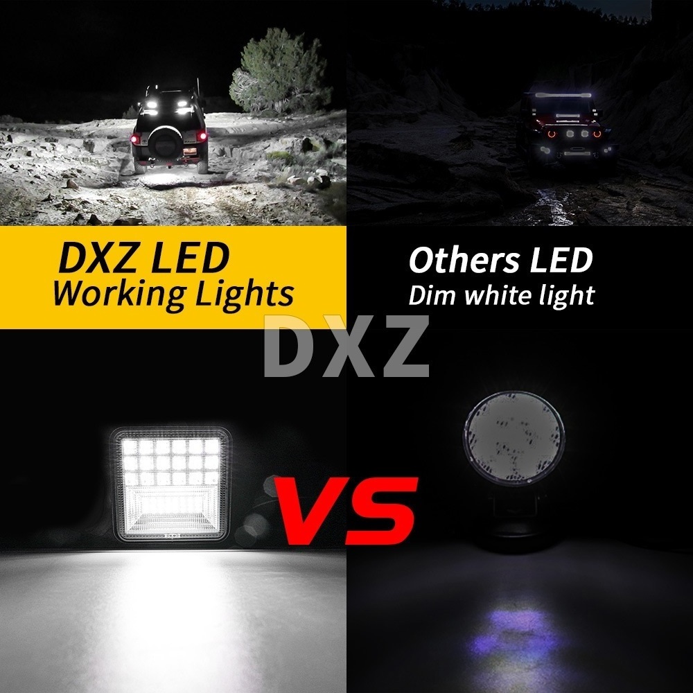 New automotive LED work lights 4in large view square 42LED overhead light for off-road vehicle Engineering forklift light