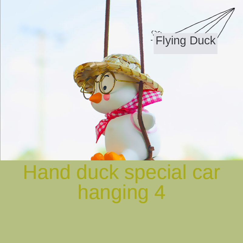 Car pendant swing duck net red rearview mirror pendant decoration pendant lovely car perfume duck aroma car hang