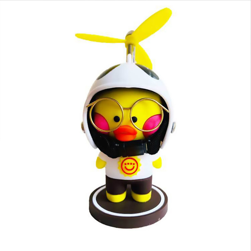 Little yellow duck car inside ornament ornament helmet electric motorcycle bicycle ornament car outside duck