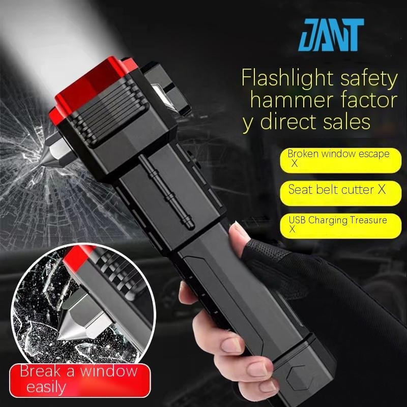 Auto safety hammer multi-functional vehicle with flashlight fire emergency rescue vehicle self-rescue escape hammer