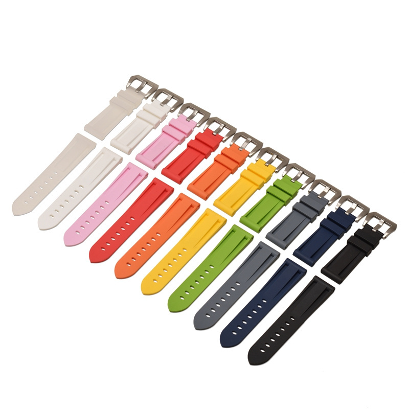 Sports Style Rubber Strap 18MM 20MM 22MM 24MM Strap For Pam Watch band Dustproof Waterproof Watchbands