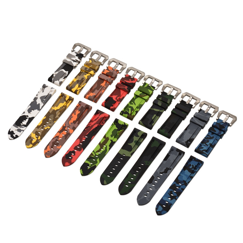 Sports Style Rubber Strap 18MM 20MM 22MM 24MM Strap For Pam Watch band Dustproof Waterproof Watchbands