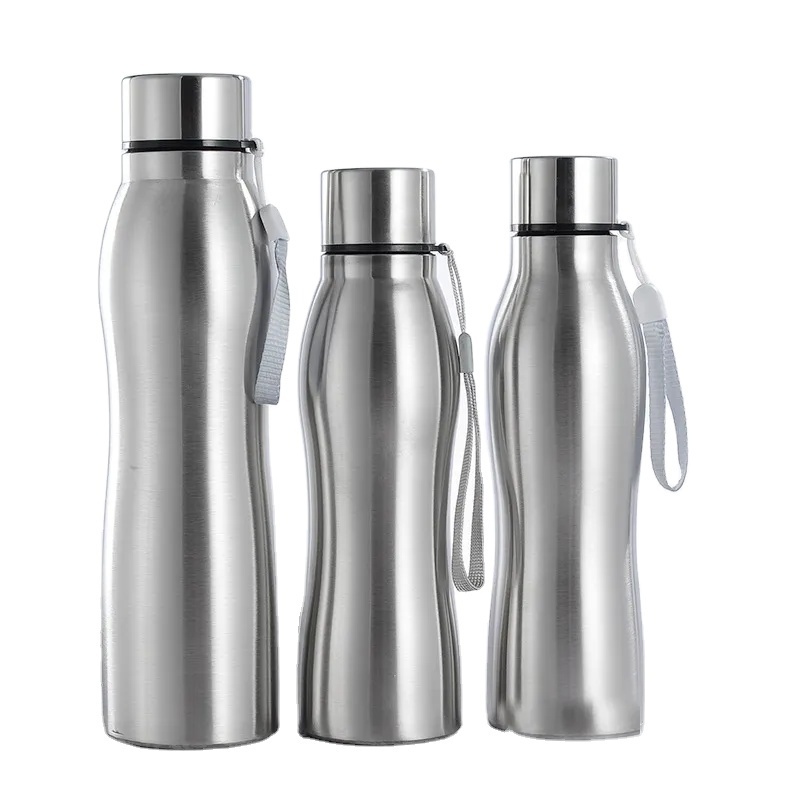 Stainless steel gourd shape single wall 1000ml  can be customized logo sports cup water bottle