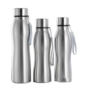 Stainless steel gourd shape single wall 1000ml  can be customized logo sports cup water bottle