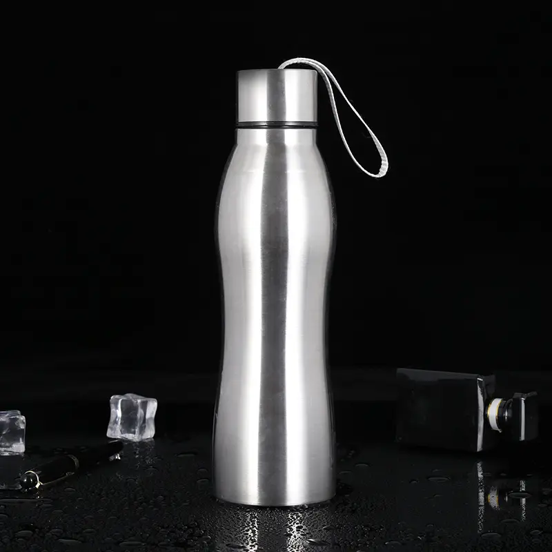 Stainless steel gourd shape single wall 1000ml  can be customized logo sports cup water bottle