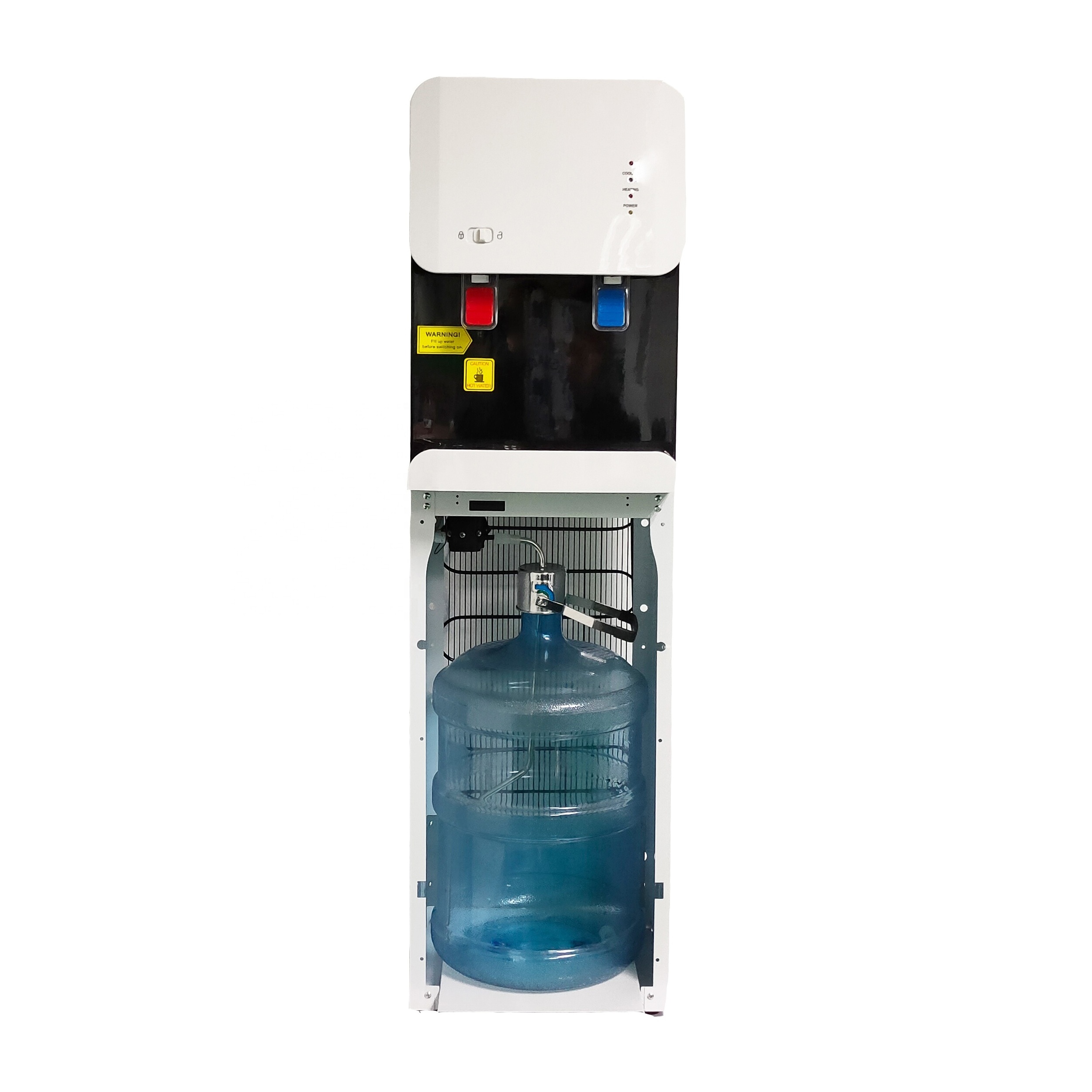 bottom loading bottled style hot cold water dispenser Vertical water dispenser compressor cooling Three taps water dispenser