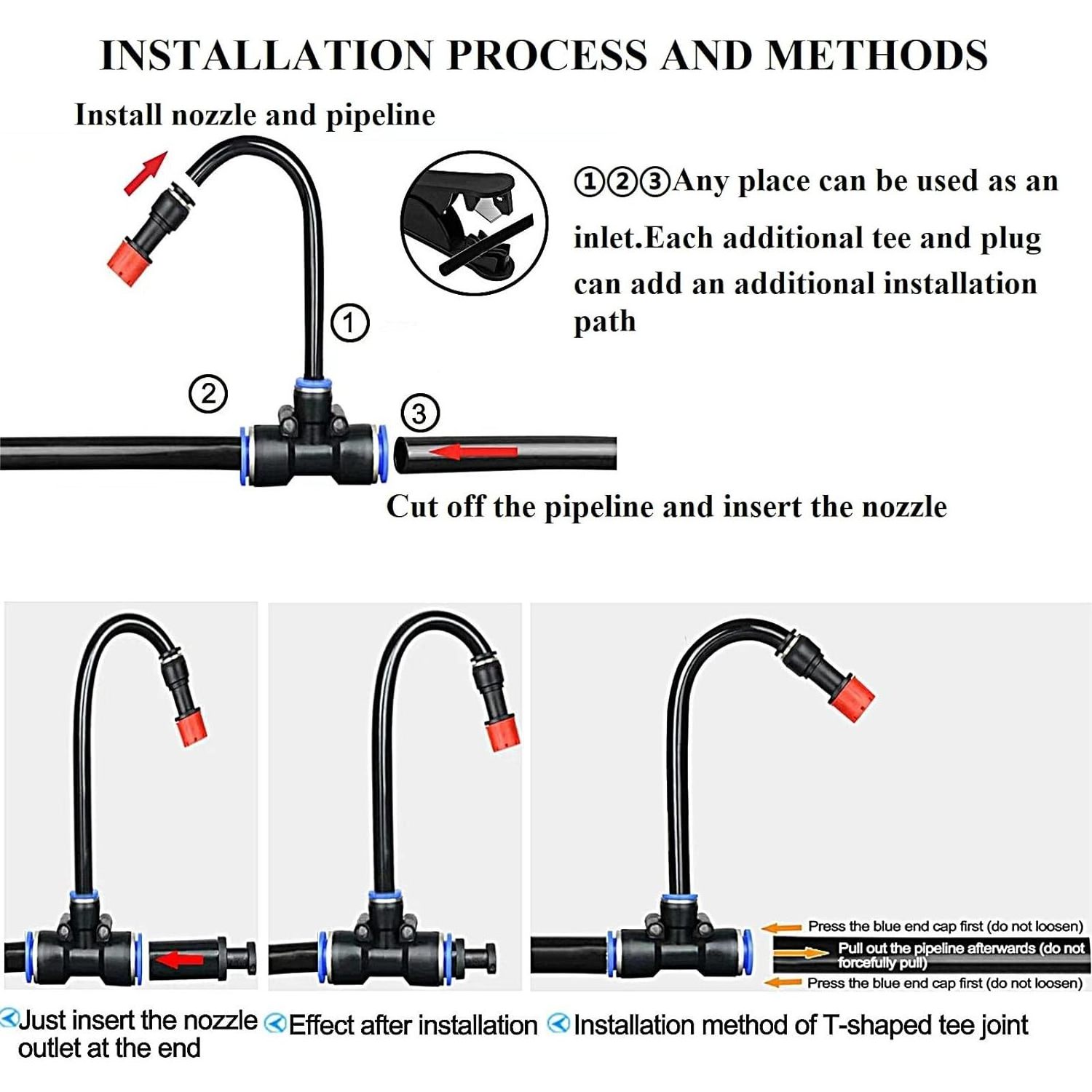 Automatic Irrigation System With Replaceable 360-degree Bending.Orange Atomization Nozzle For Watering System For Garden Plant.