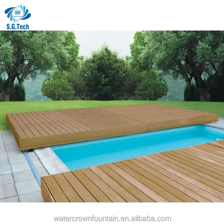 Water Crown High Quality Auto Sliding Pool Cover Hot Selling Swimming Pool Accessory & Reel