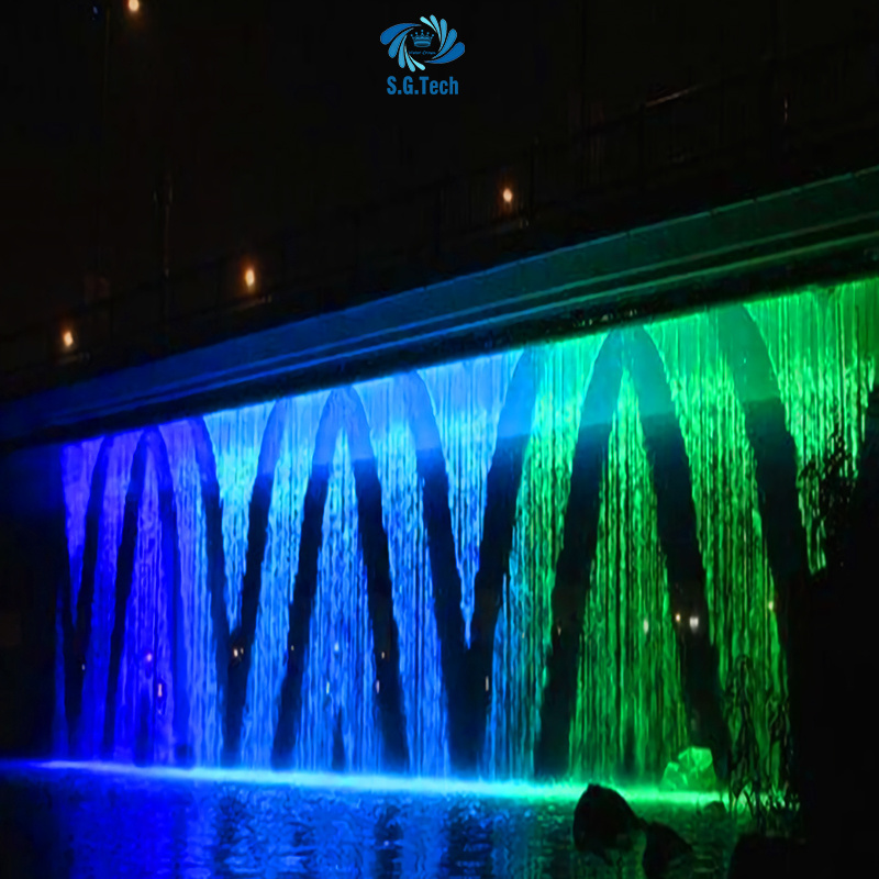 Outdoor Multi Color Graphical Swing Water Curtain Stainless Steel Waterfall Digital Water Curtain