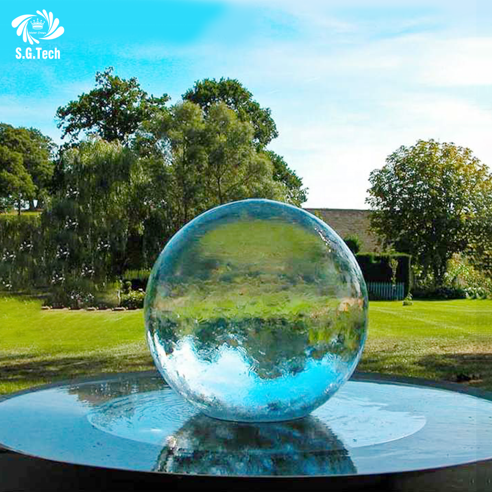 Transparent Crystal Ball shape Sculpture Acrylic sphere globe fountain for Garden shopping mall decoration