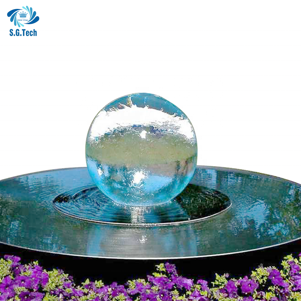 Modern style hollow Ball shape Sculpture Stainless Steel/Acrylic sphere globe fountain for decoration