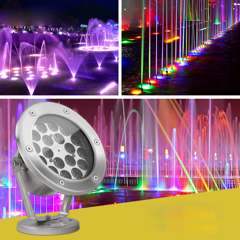 Professional Underwater RGB LED Fountain Lights Waterproof With Controller Water Fountain Light