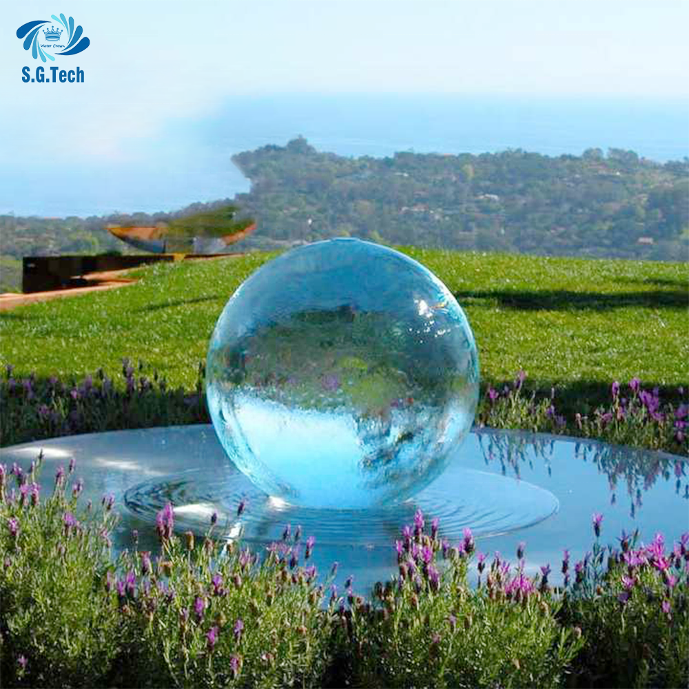 Modern style hollow Ball shape Sculpture Stainless Steel/Acrylic sphere globe fountain for decoration