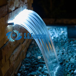 Swimming pool supporting artificial stainless steel waterfall modern craft swimming pool decoration waterfall