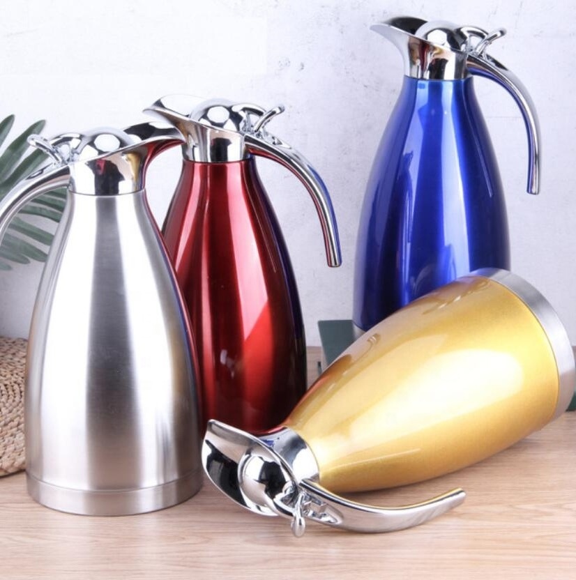 68 Oz Stainless Steel Thermal Coffee Carafe / Double Walled Vacuum Thermos Coffee Tea Kettle Pot / Coffee Dispenser