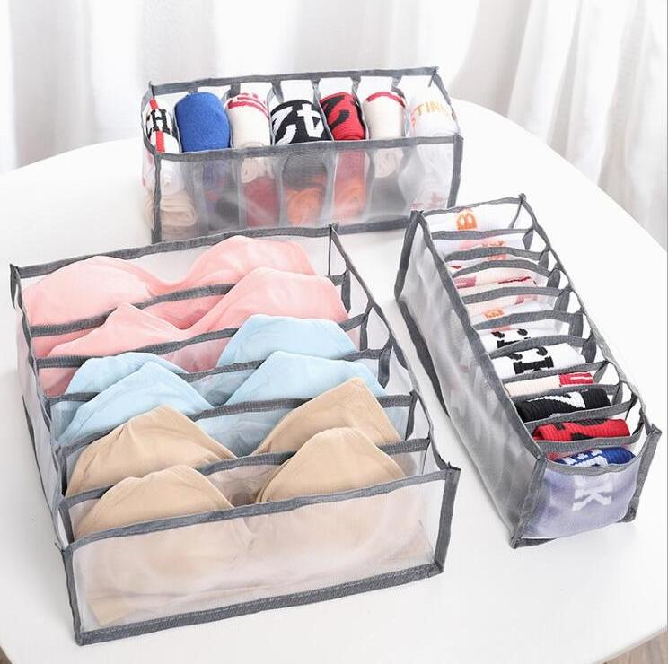 High Quality Closet White Foldable Bra Sock Underwear Organizer Drawer Divider Underwear Organizer for Woman